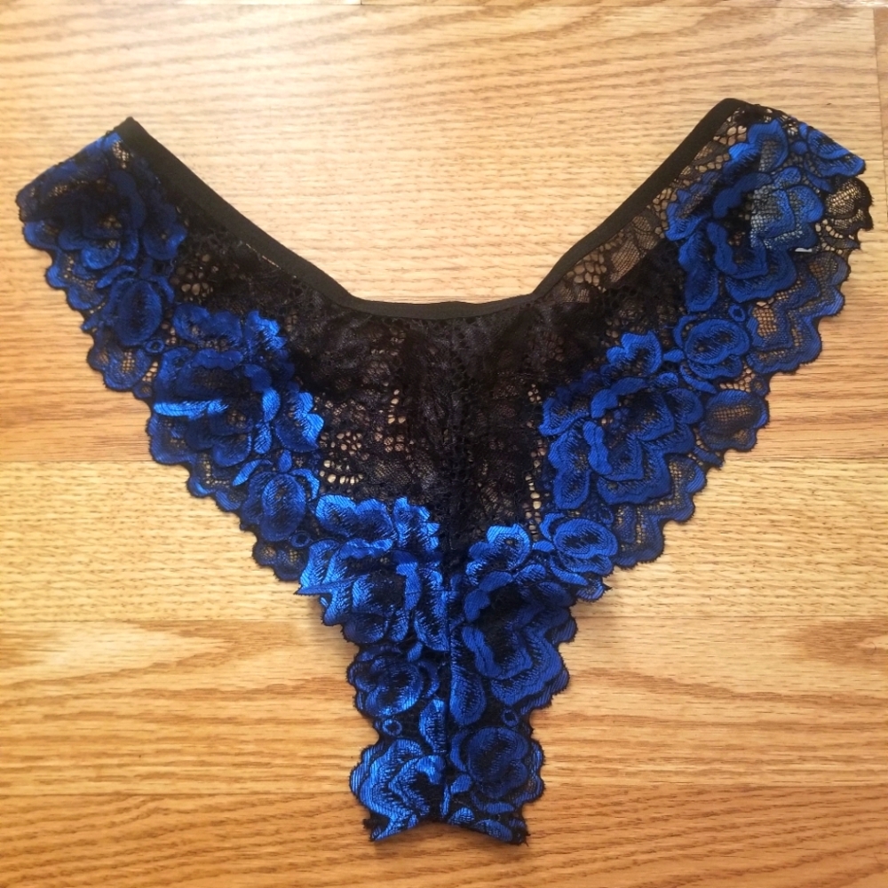 Black and blue lace